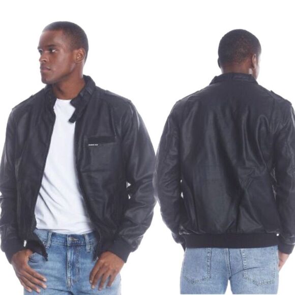 Members Only Men’s Faux Real Leather Iconic Racer Jacket - Picture 1 of 8